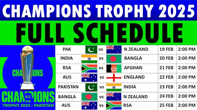 Champions Trophy Schedule