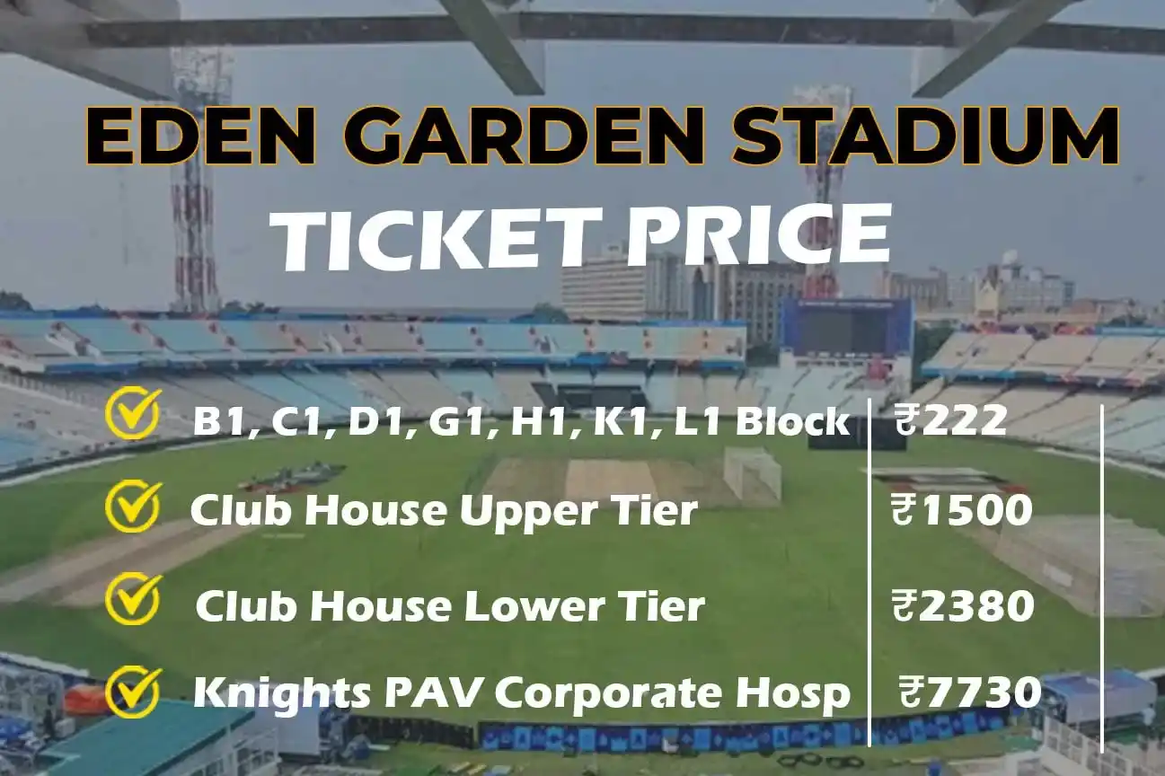 IPL Eden Garden Ticket Price 2025