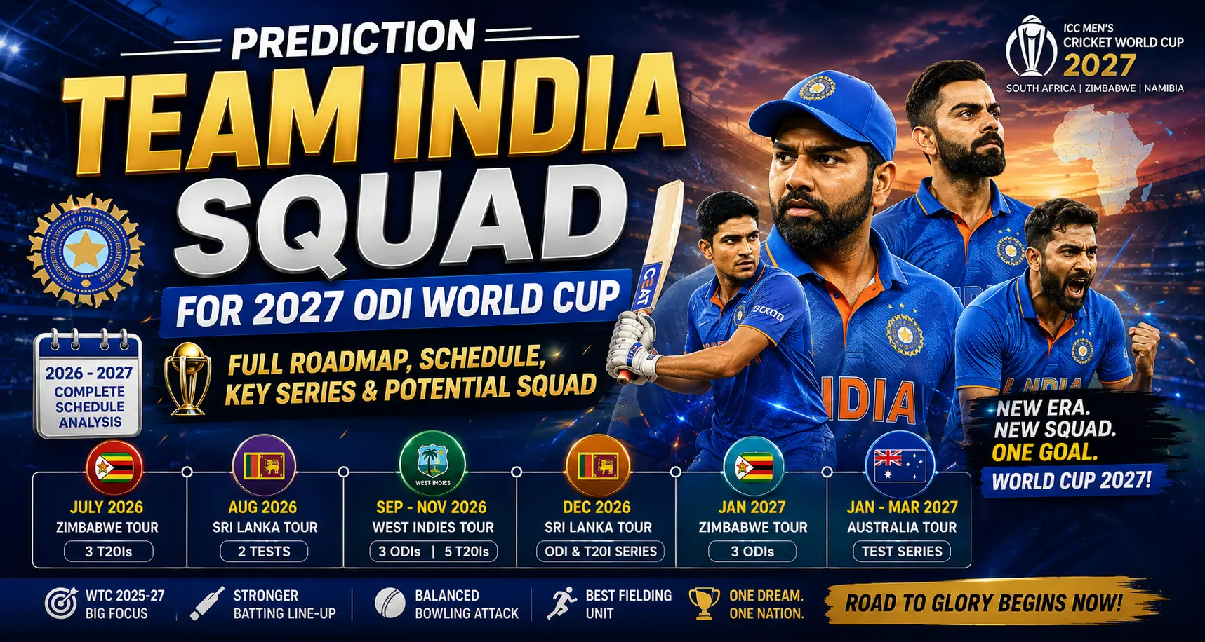 Predication Team India Squad for 2027 ODI World Cup